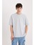 Oversize Geniş Kalıp Ütü Gerektirmeyen Bisiklet Yaka Kısa Kollu Basic Düz Ağır Kumaş Tişört X3926AZ25SP 1