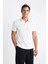 Slim Fit Dar Kesim Polo Yaka Kısa Kollu Dokulu Tişört C8573AX24SM 1