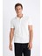 Slim Fit Dar Kesim Polo Yaka Kısa Kollu Dokulu Tişört C8573AX24SM 3