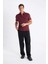 Slim Fit Dar Kesim Polo Yaka Kısa Kollu Dokulu Tişört C8573AX24SM 2