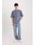 Oversize Geniş Kalıp Ütü Gerektirmeyen Bisiklet Yaka Kısa Kollu Basic Düz Ağır Kumaş Tişört X3926AZ25SP 2