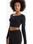 fit Crop Bisiklet Yaka Sporcu Uzun Kollu TIŞÖRT E7282AX24WN 1