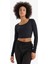 fit Crop Bisiklet Yaka Sporcu Uzun Kollu TIŞÖRT E7282AX24WN 4