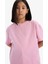 Kız Çocuk Relax Fit Bisiklet Yaka Basic Düz Kısa Kollu Tişört D9099A825SM 5