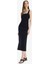 Bodycon Vücudu Saran Basic Düz Kare Yaka Askılı Maxi Elbise C5027AX25SP 3
