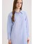 Relax Fit Çizgili Poplin Uzun Kollu Gömlek Tunik E4356AX25SP 4