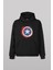 Siyah Sweat Captain America Kaptan Amerika Kalkan Ön Baskılı Sweatshirt Unisex Kapüşonlu Hoodie 1