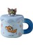 320ML Kedi ve Fare Kupa Kapaklı Seramik Kupa (Yurt Dışından) 1