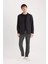 Slim Fit Dar Kesim Pamuklu Basic Düz Uzun Kollu Gömlek A4644AX25SP 2