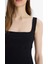 Bodycon Vücudu Saran Basic Düz Kare Yaka Askılı Maxi Elbise C5027AX25SP 5