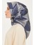 Geometrik Desenli Twill Saf İpek Eşarp 9218D 83 03 3