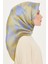 Geometrik Desenli Twill Saf İpek Eşarp 9218D 83 10 2