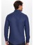 Erkek Slim Fit Dar Kesim Uzun Kollu Pamuklu Kolay Ütü Armürlü Lacivert Gömlek 5