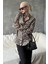 Bej Leopar Desen Kadın Gömlek MG2296 3