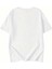 Kadın V Yaka Baskılı Siyah/beyaz Salaş Oversize T-Shirt 4