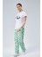 Kadın Mint Uyuyan Panda Baskılı Kadın T-Şort Pantolon Takımı 4