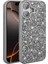 Apple iPhone 16 Kılıf Parlak Taşlı Tasarım Pırlanta Kapak - Gri 3