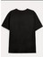 Kadın V Yaka Baskılı Siyah/beyaz Salaş Oversize T-Shirt 2