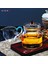 Borosilikat Cam Cam Kapaklı ve Süzgeçli Gold Sap Demlik 800 ml ( Tkb AW2005) 3