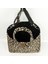Woody Cord Leopar Desenli Büyük Boy Gabardin Tote Çanta 7