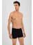 Erkek Bamboo Likralı Düz Boxer Siyah 2