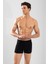 Erkek Bamboo Likralı Düz Boxer Siyah 5
