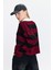 24379 Polo Yaka Çizgili Kazak Bordo 4