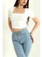 Taşlı Kare Yaka Crop Bluz 4