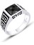Gümüş Kesme Oniks Taşlı Erkek Yüzük 925 Ayar ST323 1