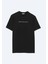 Siyah Baskılı Bisiklet Yaka %100 Pamuk T-Shirt 1