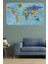 Türkçe Eğitici Ülke ve Başkent Detaylı Atlası Dünya Haritası Duvar STICKER -60X105-3831 1