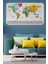 Türkçe Ülke Bayrak Lı Eğitici Başkent Detaylı Atlası Dünya Haritası Duvar STICKER -60X105-3834 1