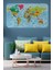 Türkçe Eğitici Ülke ve Başkent Okyanus Detaylı Atlası Dünya Haritası Duvar STICKER -60X105-3865 1