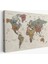 Türkçe Dünya Haritası Ayrıntılı Eğitici-Öğretici Okyanuslu Dekoratif Kanvas Tablo 2550 1