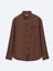 Kahverengi Düz Oversize Fit Dokuma Casual Gömlek 1