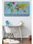 Dünya Haritası Eğitici Ülke Bayraklı Türkçe Harita Çocuk ve Genç Odası Duvar STICKER-60X105-3865B 1