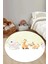 Baskılı Hayvan Karakterli Yıkanabilir Kaymaz Taban Yuvarlak Çocuk Odası Halısı, Çocuk-Y-86-Sarı, 4