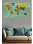Eğitici Ülke ve Başkent Okyanus Detaylı Atlası Dünya Haritası Duvar STICKER -60X105-3835 1