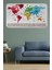 Türkçe Ülke Bayrak Lı Eğitici Başkent Detaylı Atlası Dünya Haritası Duvar STICKER -60X105-3861 1