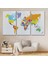 Dünya Haritası Dekoratif Kanvas Tablo 1055 3