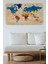 Ahşap Görünümlü Eğitici Detaylı Atlası Dünya Haritası Duvar STICKER -60X105-3856 1