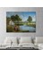 Köy ve Akarsu Manzaralı Dekoratif Kanvas Duvar TABLOSU-3425 2