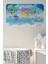 Eğitici Dünya Haritası Dünya Atlası Çocuk ve Bebek Odası Duvar STICKER-60X105-3779 1