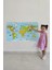 Eğitici Dünya Haritası Dünya Atlası Çocuk ve Bebek Odası Duvar STICKER-60X105-3778 4