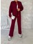 Fermuarlı Sweatshirt Pamuklu Eşofman Takım Bordo - L 1