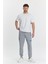 Erkek Pamuklu Baskılı Eşofman Altı Gri Melanj 5425-G 4