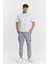 Erkek Pamuklu Baskılı Eşofman Altı Gri Melanj 5425-G 5