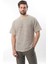 Kahverengi Bisiklet Yaka Pamuklu Çizgili Erkek T-Shirt E7121 1
