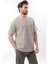 Kahverengi Bisiklet Yaka Pamuklu Çizgili Erkek T-Shirt E7121 4