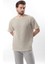 Haki Bisiklet Yaka Pamuklu Çizgili Erkek T-Shirt E7121 2